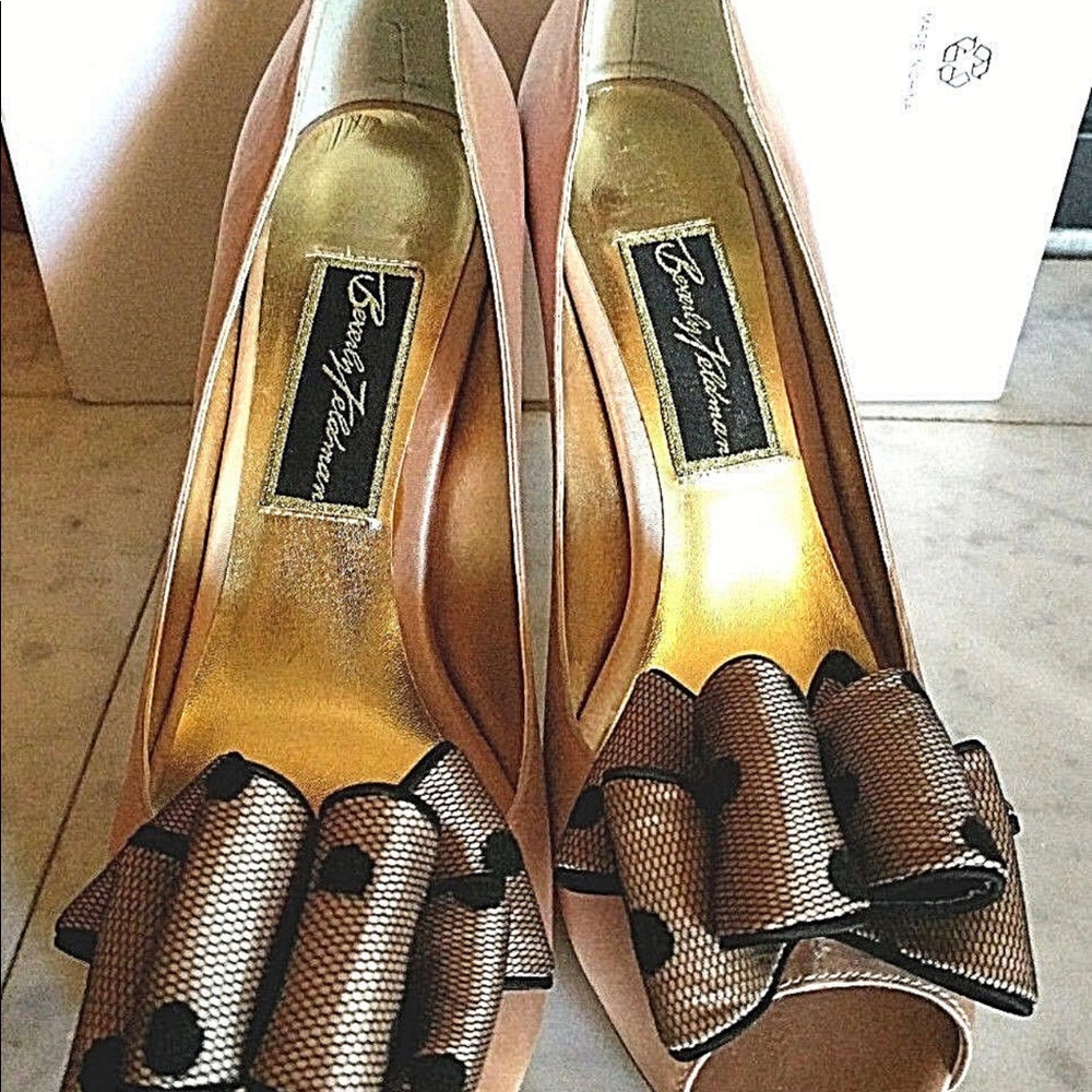 Beverly Feldman satin peep toe